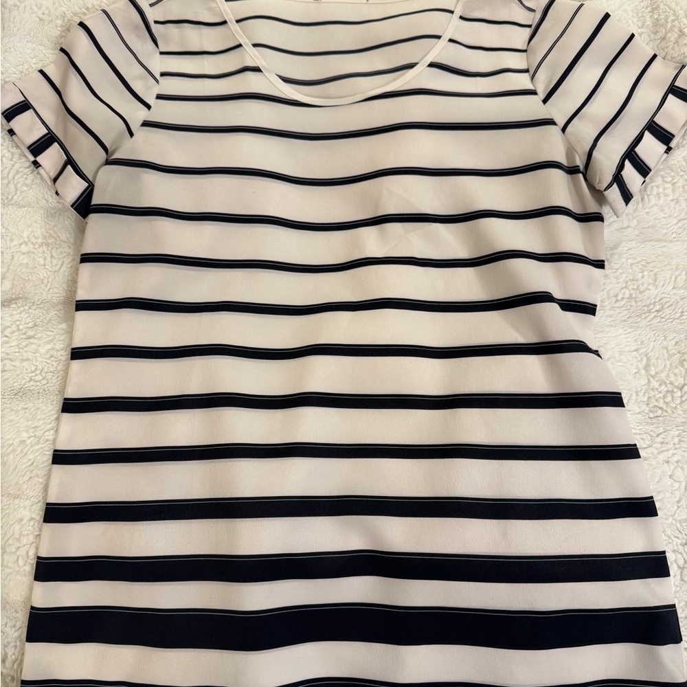 Striped Navy and White Women's Top